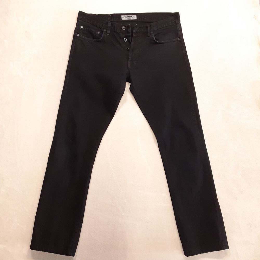 Baldwin The Henley Mens Jeans Sz.32x30/Black/Button Fly/The Classic Slim